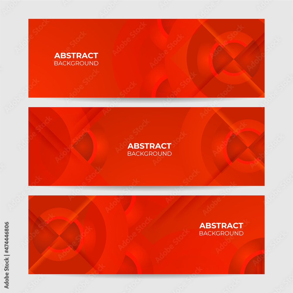 Light Tech Red Abstract Geometric Wide Banner Design Background