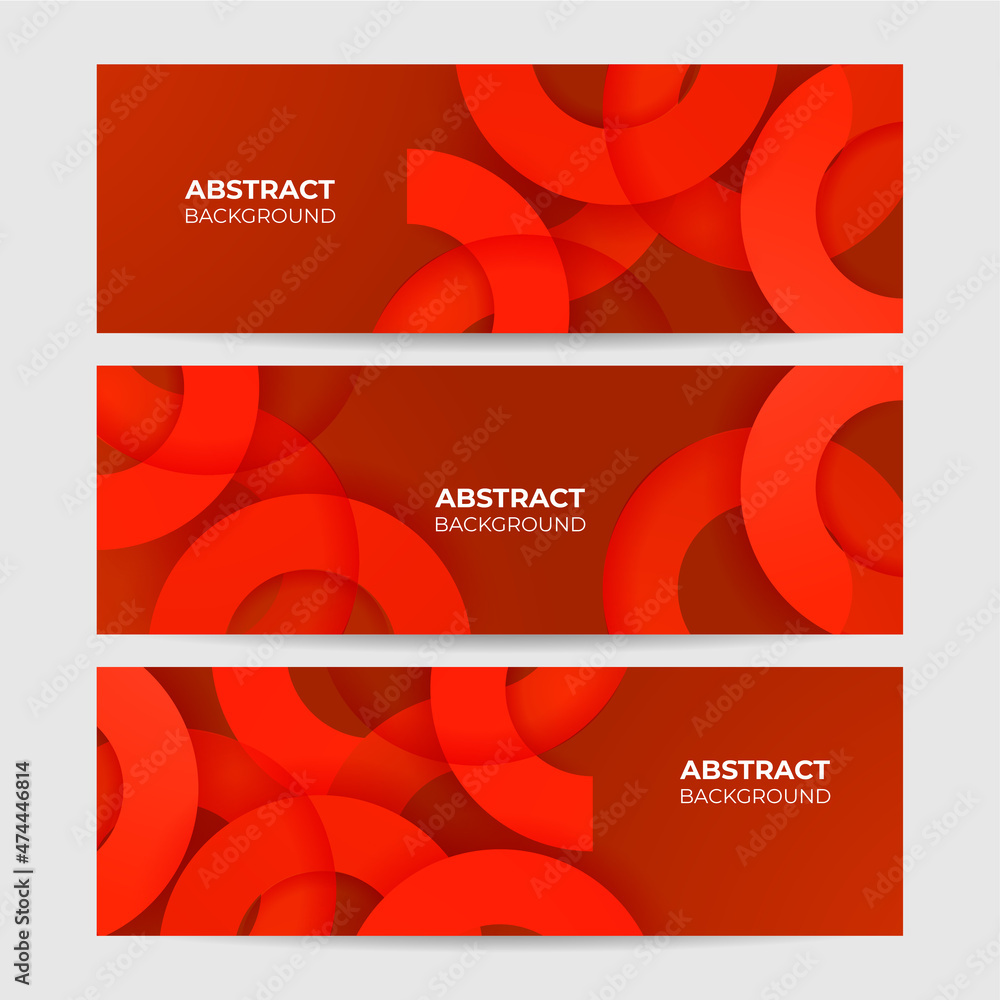 Slab Circle Tech Red Abstract Geometric Wide Banner Design Background
