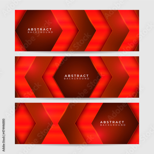 Flash Bright Line Red Abstract Geometric Wide Banner Design Background