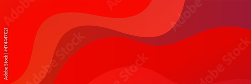 Transparant wave Red Abstract Geometric Wide Banner Design Background