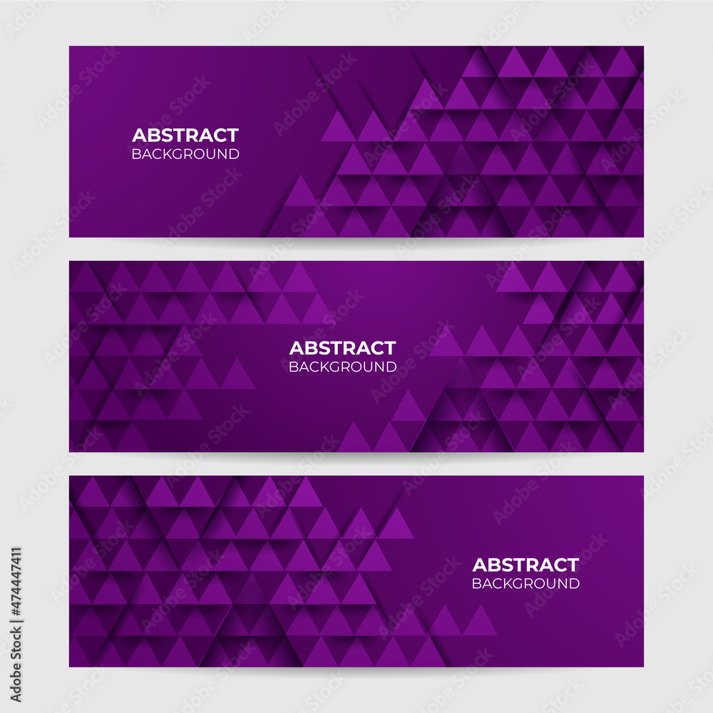 3d Triangle shape Purple Abstract Geometric Wide Banner Design Background 3d Triangle shape Purple Abstract Geometric Wide Banner Design Background