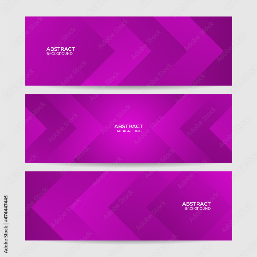 Arrow Tech Purple Abstract Geometric Wide Banner Design Background