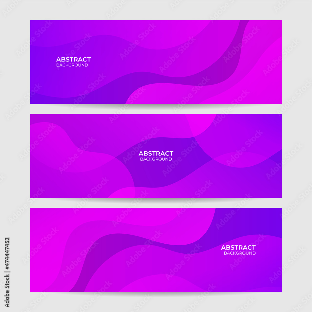 Transparant wave Purple Abstract Geometric Wide Banner Design Background