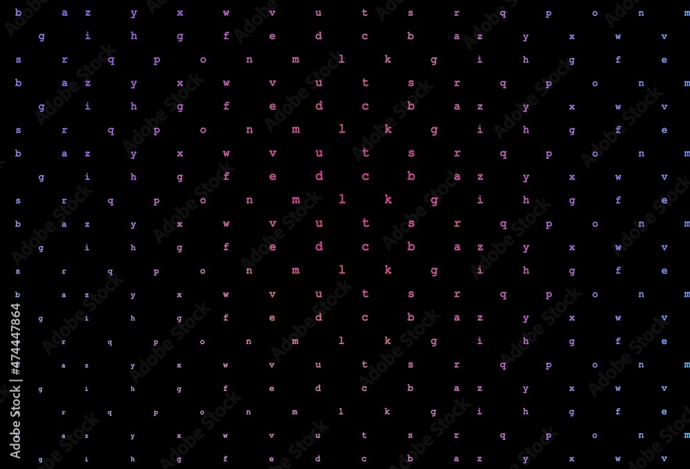 Dark pink, blue vector layout with latin alphabet. Dark pink, blue vector layout with latin alphabet.