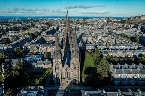 St Mary's Cathedral, inspired by the Mother Church of the Anglican Communion is located in Edinburgh, Scotland. St Mary's Cathedral is the largest Catholic cathedral in Scotland historic beauty © Damian