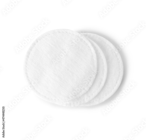 Clean cotton pads isolated on white