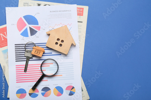 Wooden house with key, magn...
