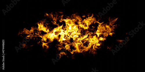 Flames isolated on a black background