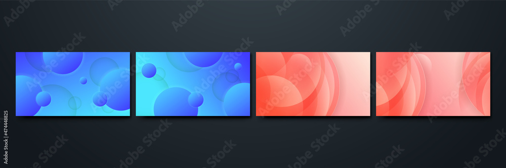 Transparant Buble Blue Red Colorful Abstract Geometric Design Background