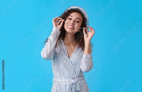 Cute African-American woman...