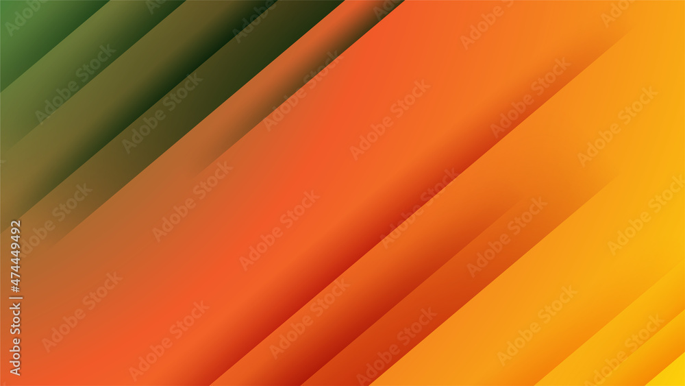 Obraz premium Slice pattern Green Orange Colorful Abstract Geometric Design Background