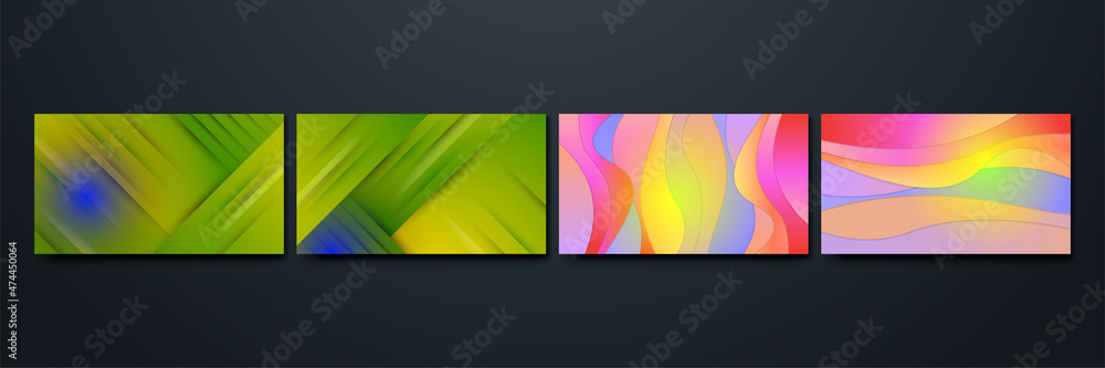 Obraz premium Layer plait and wavy green pastel Colorful Abstract Geometric Design Background