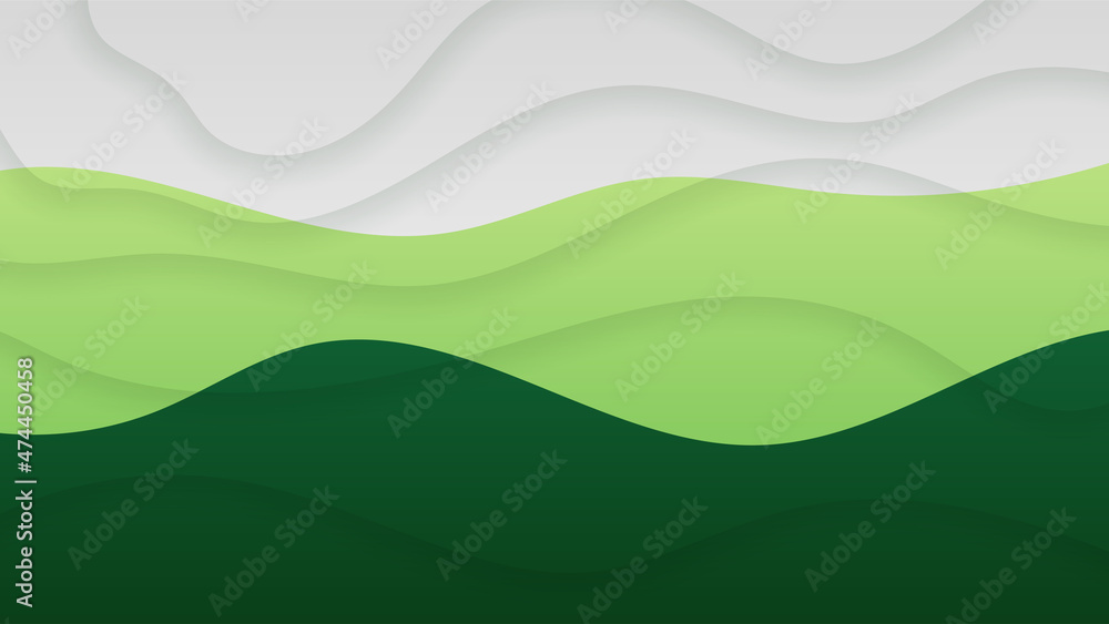 Wave string white green Colorful Abstract Geometric Design Background