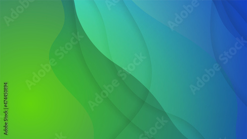 Wave overlap green Colorful Abstract Geometric Design Background