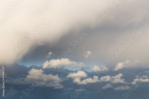 Abstract background texture. Beautiful soft blue sky with white fluffy clouds