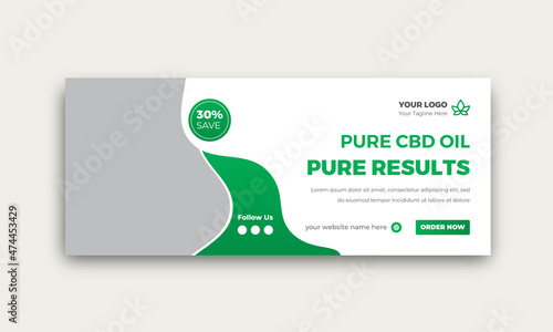 Hemp Oil Product and CBD oil Social  Media Banner or Facebook timeline Cover template Design
