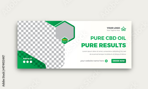 Hemp Oil Product and CBD oil Social  Media Banner or Facebook timeline Cover template Design