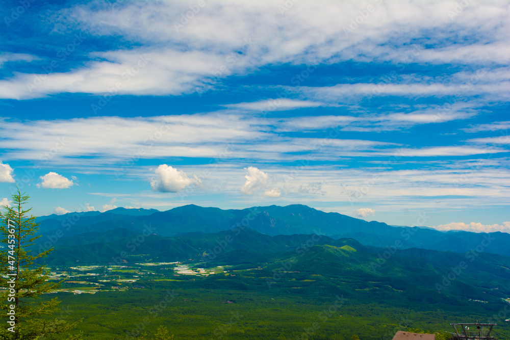 山梨県清里テラス山頂からの景色