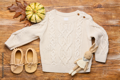 Stylish baby sweater, toy, ...