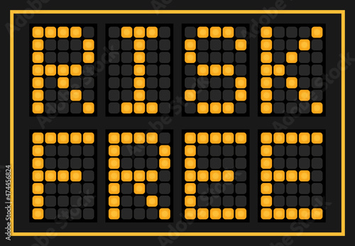 Orange color led in word risk free on black background