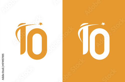 Number 10 logo with star concept