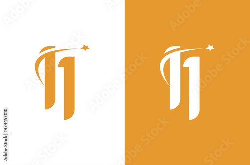 Number 11 logo with star concept