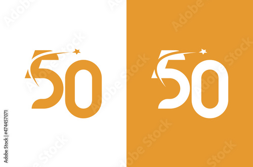 Number 50 logo with star concept