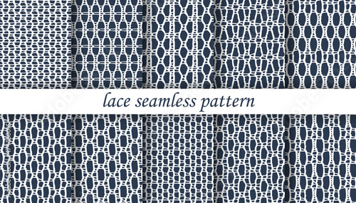 vector lace pattern with geometry shape. Jacquard Mesh Lace Fabric.