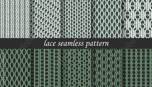 vector lace pattern with geometry shape. Jacquard Mesh Lace Fabric.
