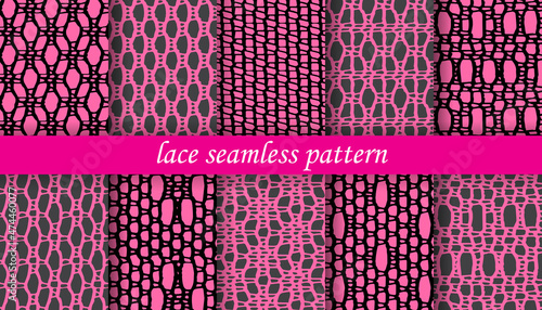 vector lace pattern with geometry shape. Jacquard Mesh Lace Fabric.
