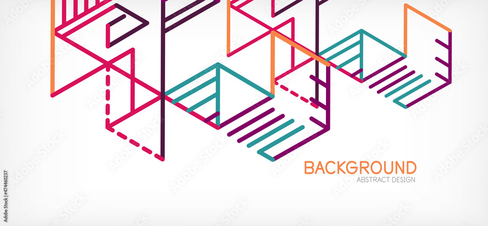 Abstract background. Color lines on white background. Linear abstract composition. Techno or business concept for wallpaper, banner, background, landing page Abstract background. Color lines on white background. Linear abstract composition. Techno or business concept for wallpaper, banner, background, landing page