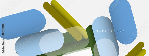 Overlapping round shapes and lines background. Vector illustration for wallpaper banner background or landing page