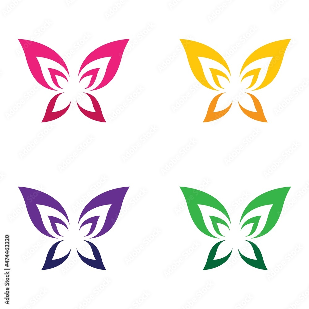 Butterfly logo icon set Butterfly logo icon set