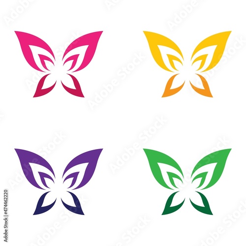 Butterfly logo icon set