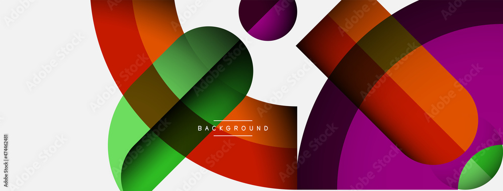 Geometric abstract background. Round shapes, circles, lines composition for wallpaper banner background or landing page Geometric abstract background. Round shapes, circles, lines composition for wallpaper banner background or landing page