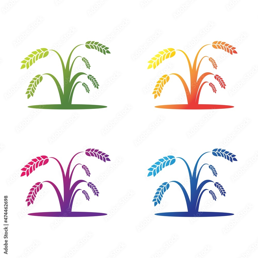 Rice logo icon set