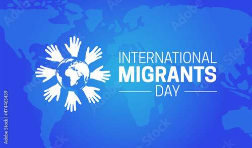Blue International Migrants Day Background Illustration