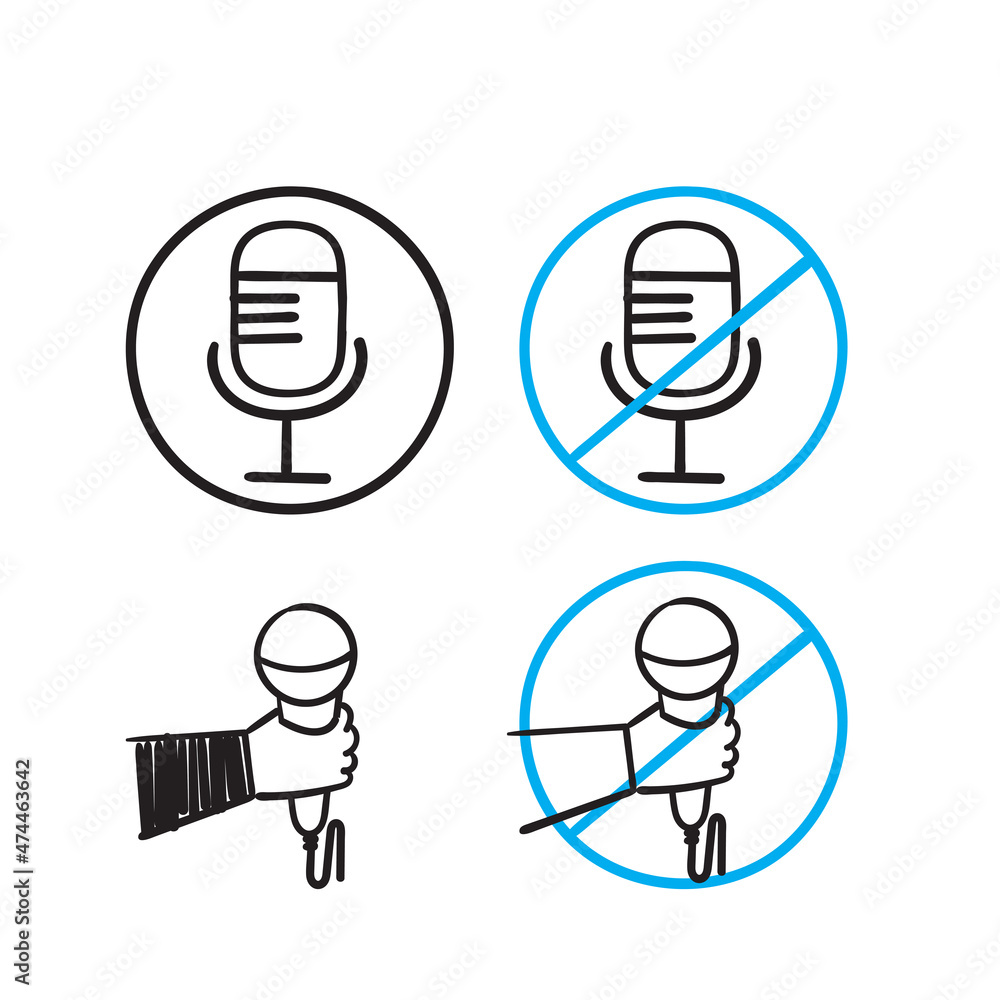 hand drawn doodle microphone icon illustration vector isolated hand drawn doodle microphone icon illustration vector isolated