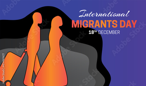 International Migrants Day Abstract Background Illustration