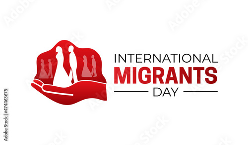 Red International Migrants Day Logo Icon