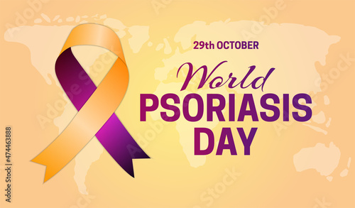 World Psoriasis Day Background Illustration with World Map