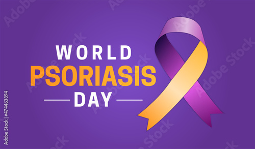 Purple World Psoriasis Day Background Illustration