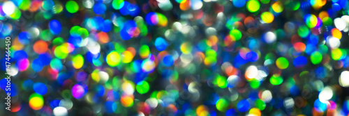 Abstract defocused christmas lights for decorative design. Banner. © alurk