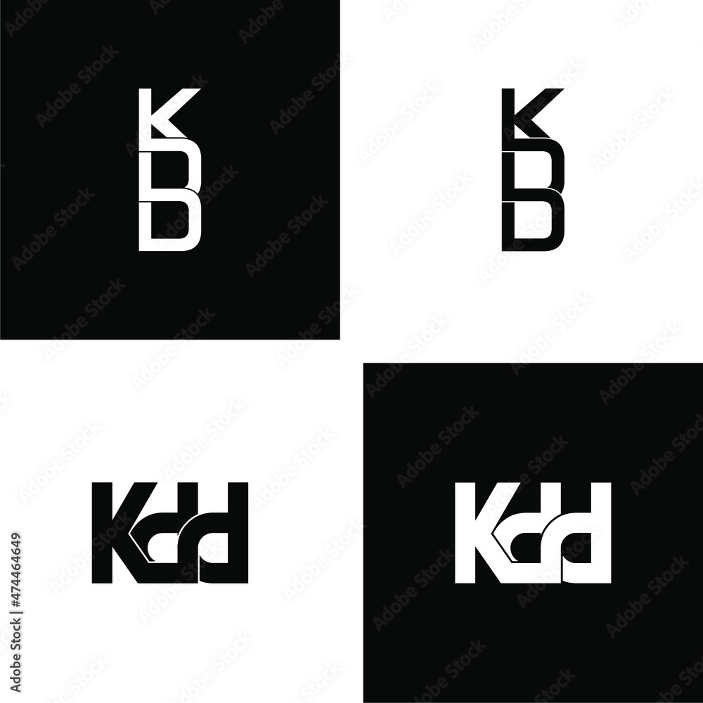 kdd letter initial monogram logo design set kdd letter initial monogram logo design set