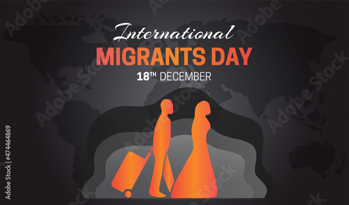 Black International Migrants Day Background Illustration