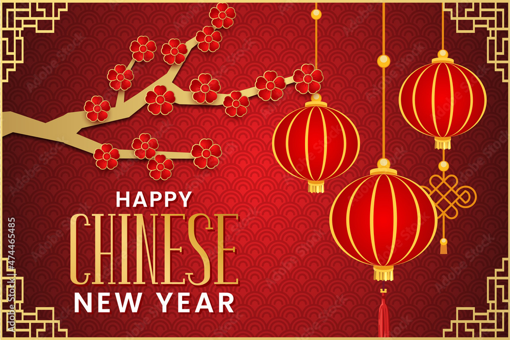 happy chinese new year background with red lantern happy chinese new year background with red lantern