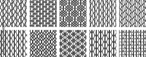 Set of 10 seamless patterns in lace mesh style. Pattern is suitable for fabric or wrapping paper.