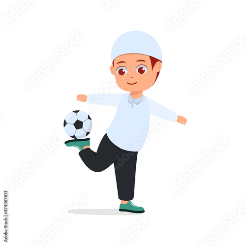  Cute boy doing freestyle soccer