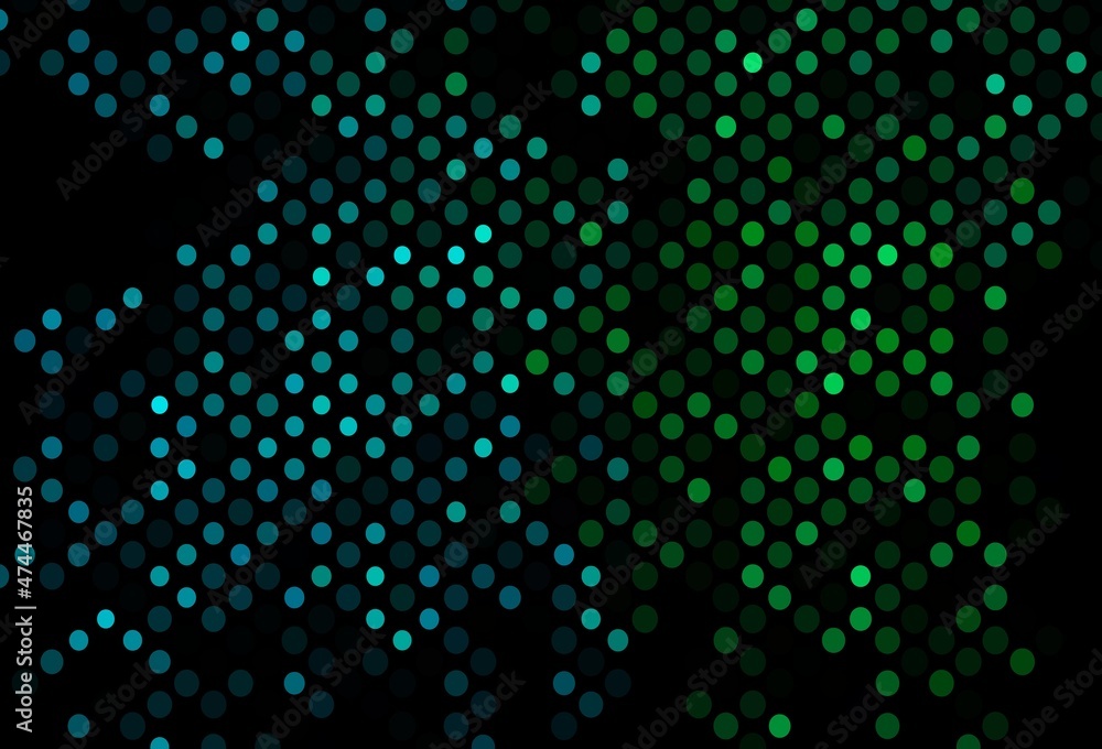 Dark Blue, Green vector pattern with spheres. Dark Blue, Green vector pattern with spheres.