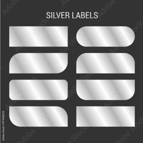 Silver Label Medal Shiny Collections Isolated